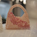 Premium Aesthetic Pink Crystal Floral Hand Carry Bag